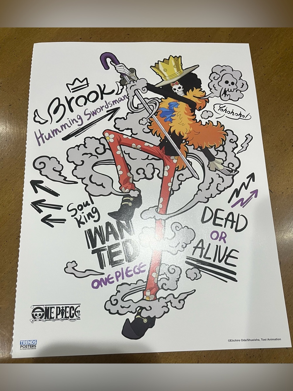 Brook Humming Swordsman One Piece Poster - Colorful Soul King Anime Illustration